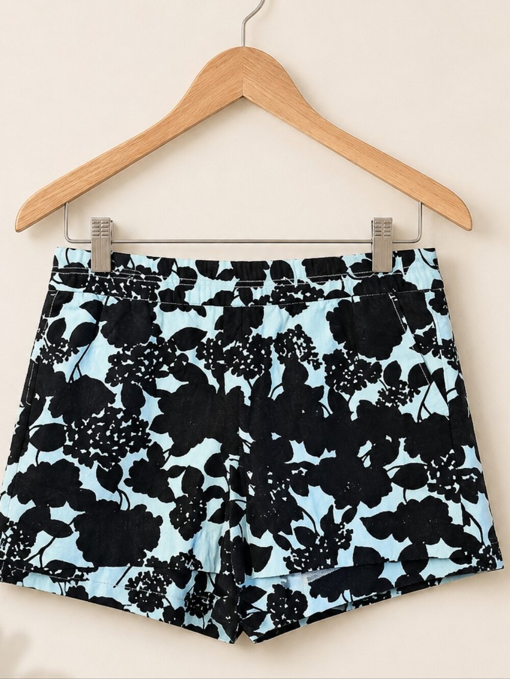 Peace & Pearls Sz XL Linen Cotton Blend Print Comfortable Shorts